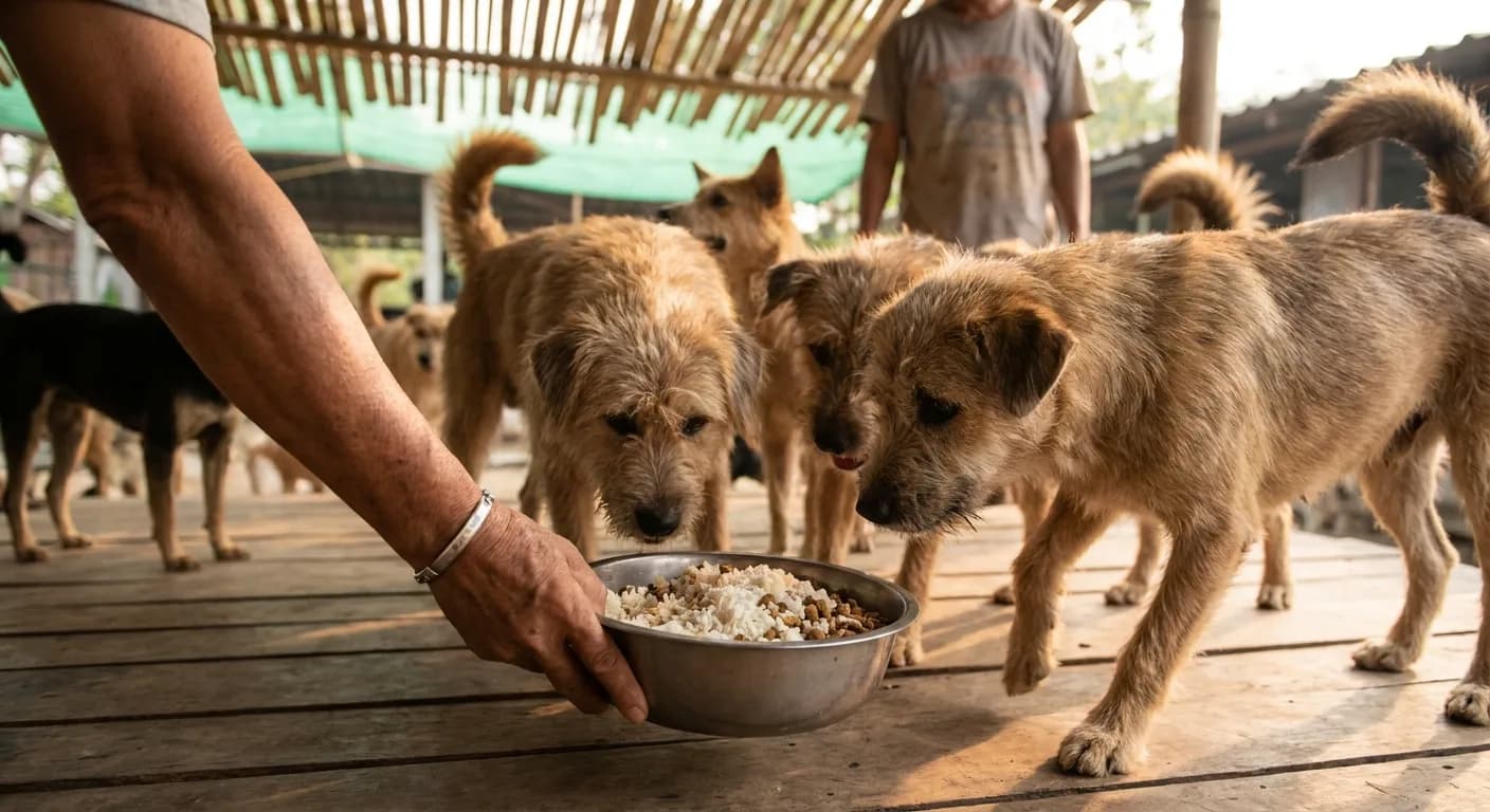 A rescued animal receiving ongoing care