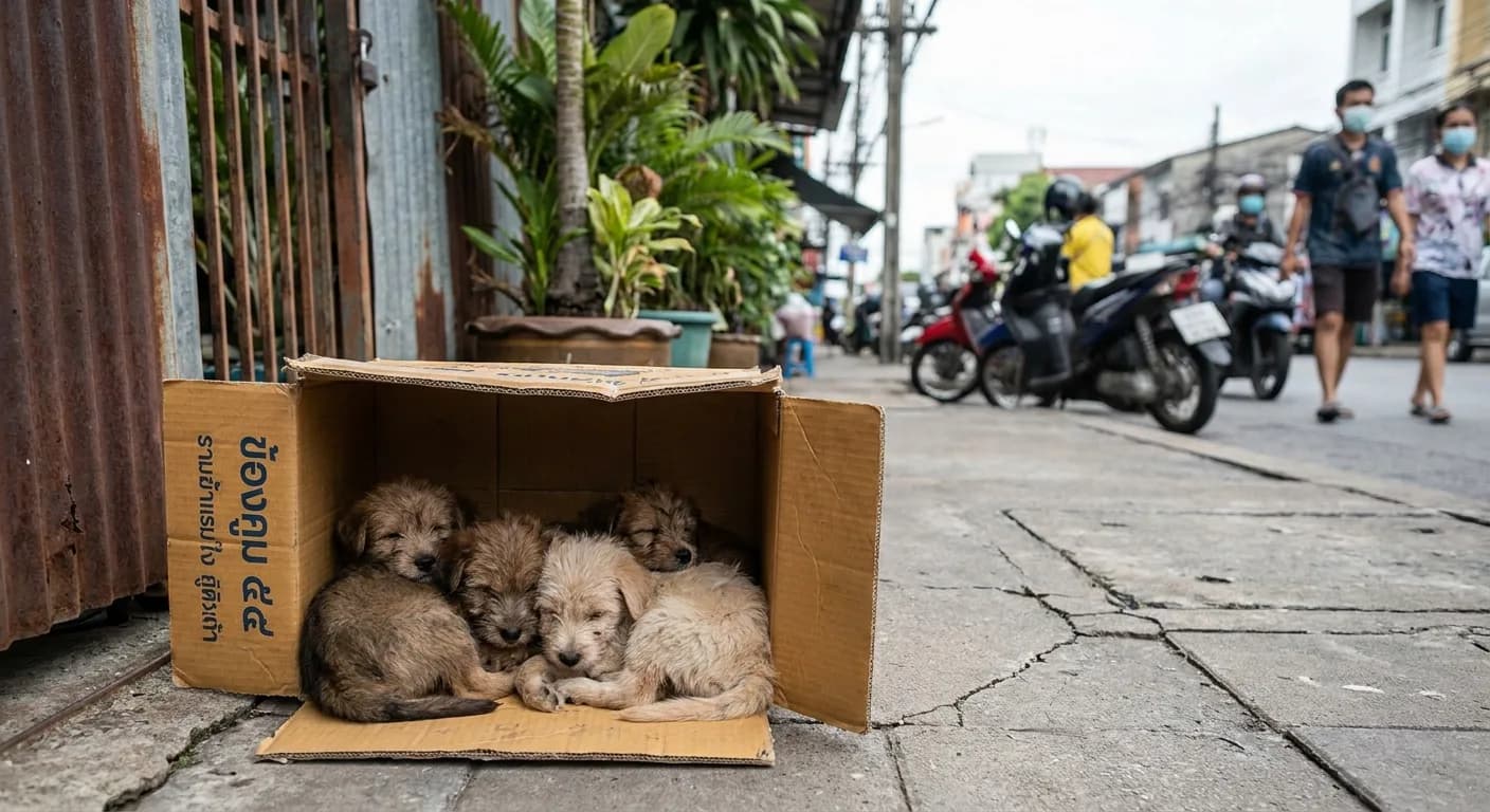 The drain litter when they arrived